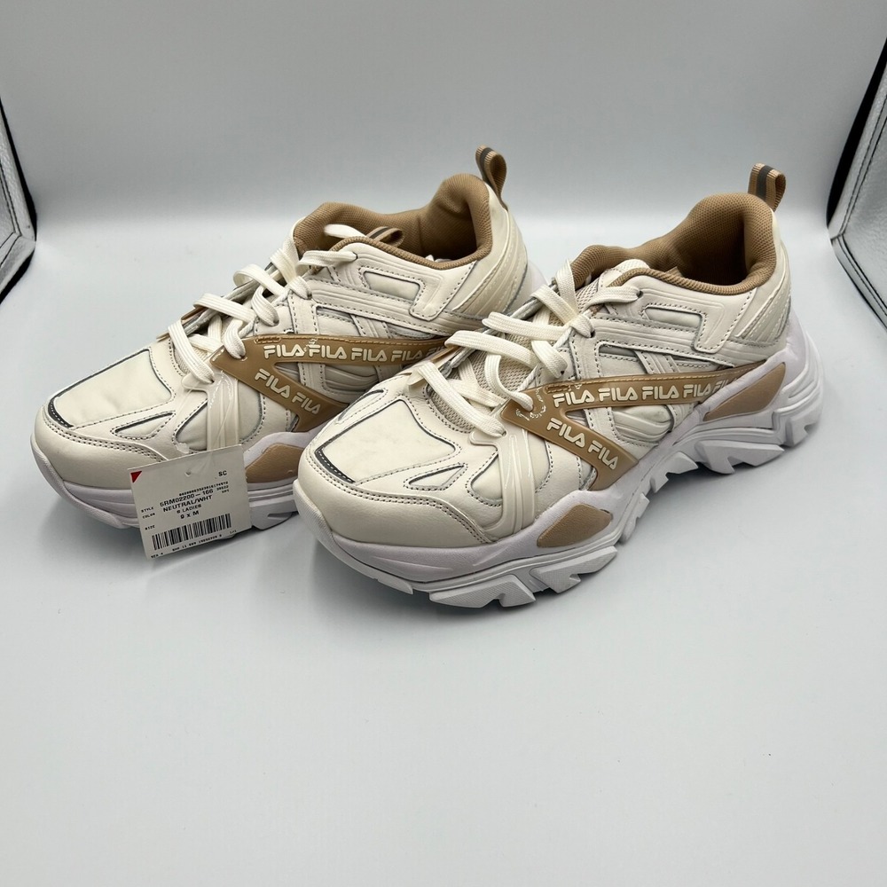 Fila Women's Neutral White Beige Chunky Sneakers Size 9